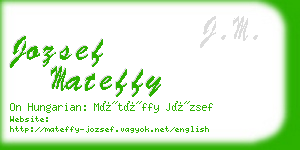 jozsef mateffy business card